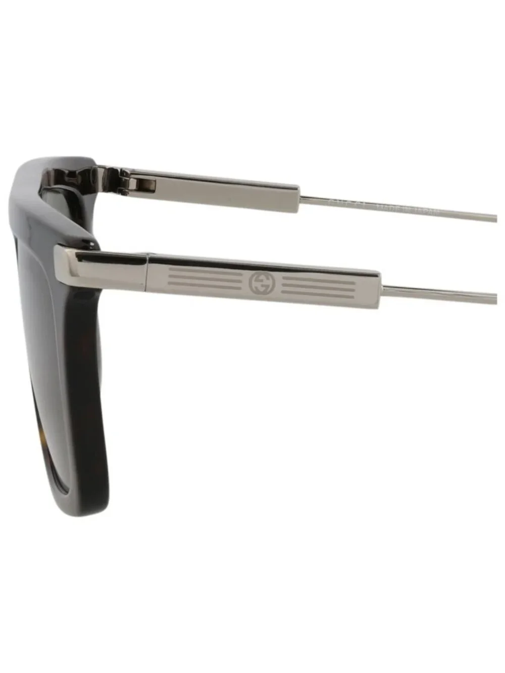 New Gucci Women's Sunglasses Square Rectangle Recycled Acetate Frame Mens Havana